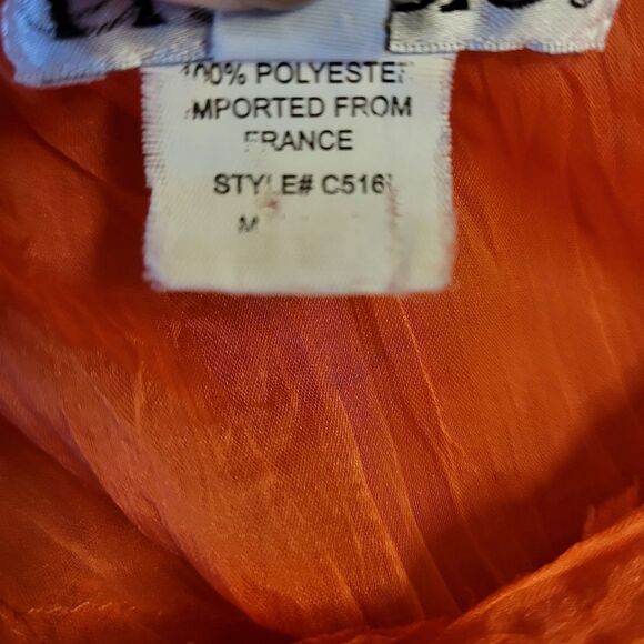 MK Solo Coquettegirl Coral Color Poet Blouse Y2K Taffeta Satin Lace Ruffled - Picture 9 of 12